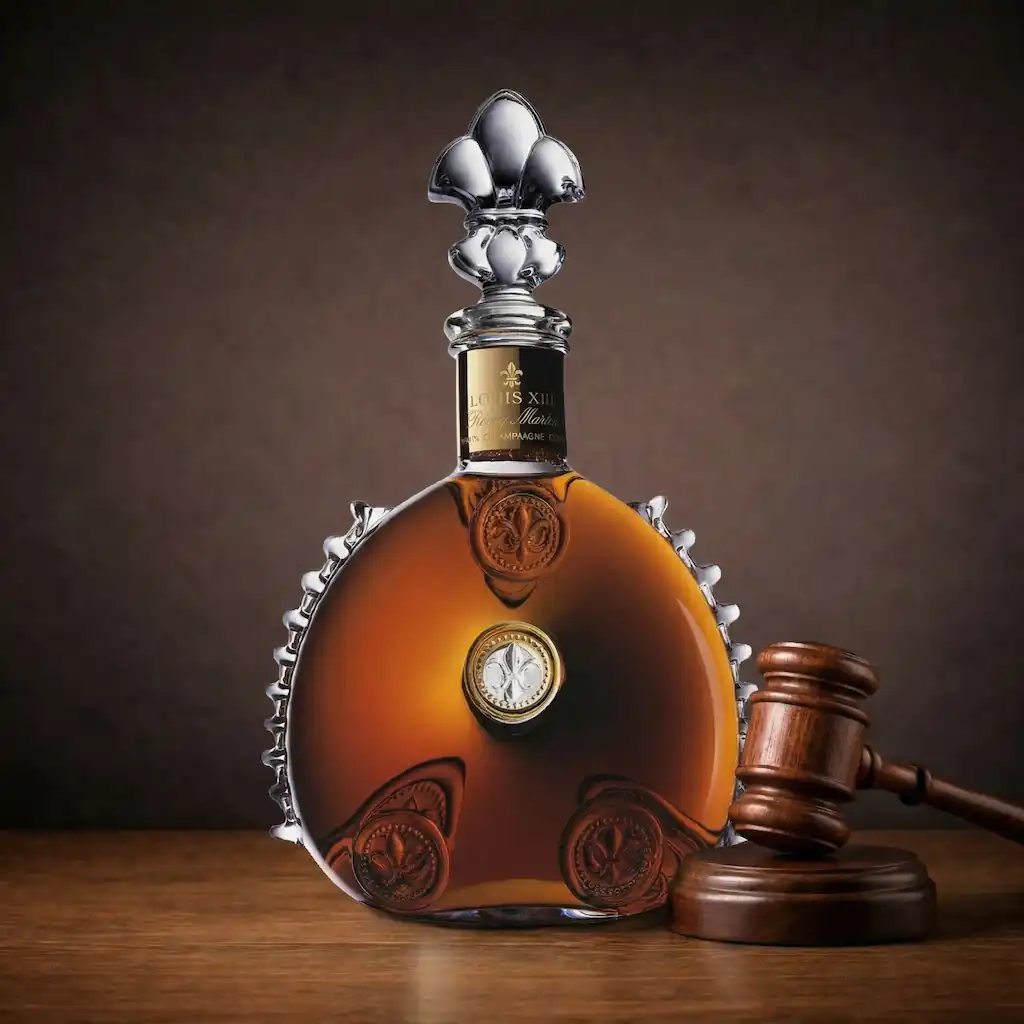 Rare collectible cognac bottles offered in European live auctions for collectors